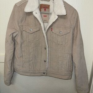 Levi's Beige Corduroy Jacket with Sherpa Collar